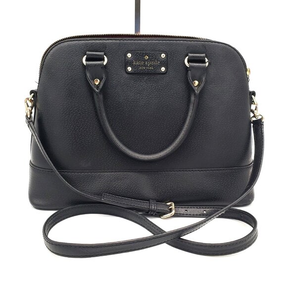 Authentic Kate Spade dome satchel black bag/cross body strap
